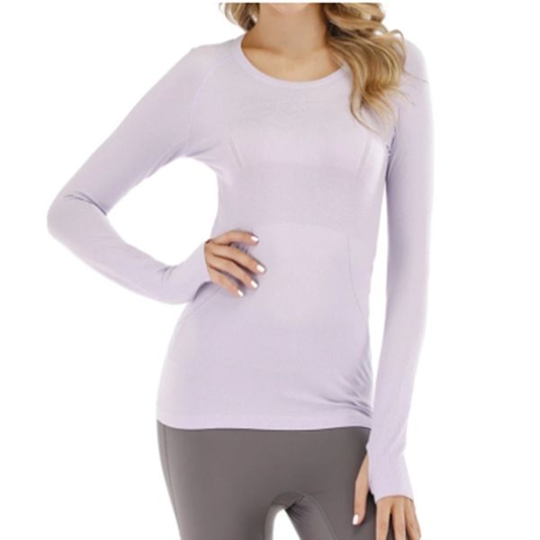 Women's long-sleeve loose-fit yoga top for gym workouts and sports