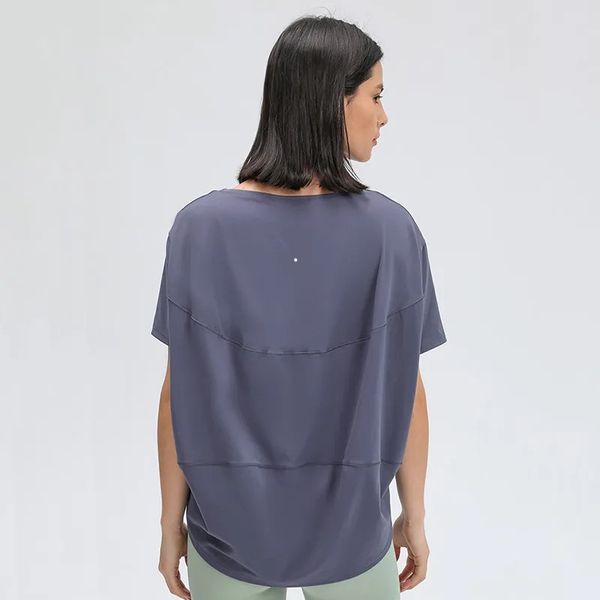 Women's loose short-sleeve yoga blouse, breathable summer sports top in 5 colors