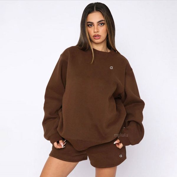 Women's Oversized Hoodie and Shorts Yoga Set - Stylish Casual Workout Outfit