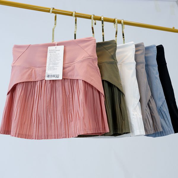 Women's pleated lined yoga skirts for sports, workout, tennis, and golf with solid colors and anti-exposure design