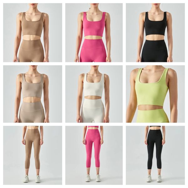 Women's quick-dry yoga tank top and tight pants for sports