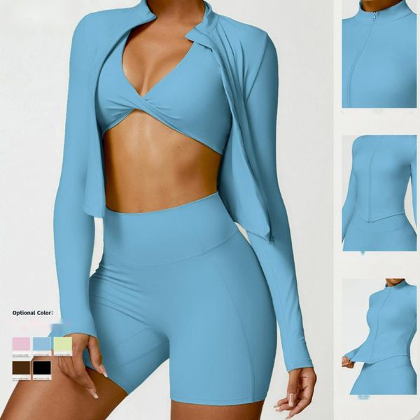 Women's Quick-Dry Zippered Fitness Jacket for Running, Tight-Fit Long Sleeve Yoga Top