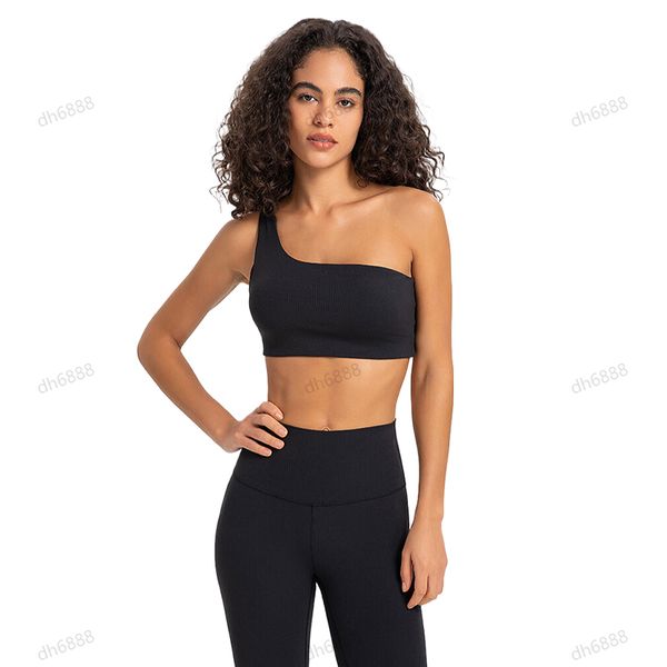 Women's Seamless Yoga Set with Sport Bra and Diagonal Vest for Gym Workouts