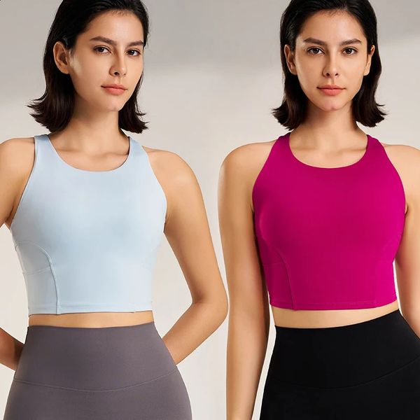 Women's sexy gym yoga sports bra with shockproof push-up design for running and workouts