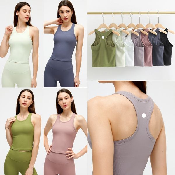 Women's sleeveless ribbed yoga tank top for summer workouts and gym sessions
