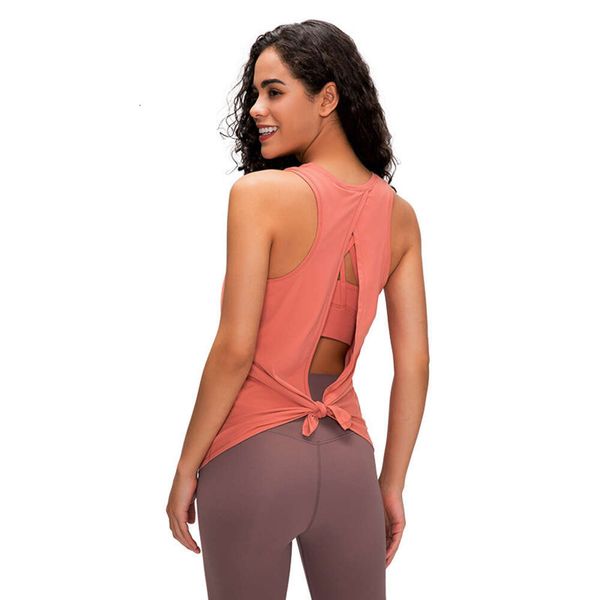 Women's sleeveless yoga tank top for sports and fitness, backless design for gym workouts, dry-fit athletic shirt