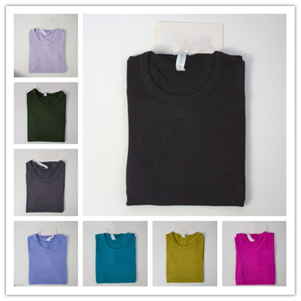 Women's Solid Color Yoga T-Shirt for Sports, Nude Fitness Top with Waist Shaping, Loose Jogging Sportswear with Short Sleeves