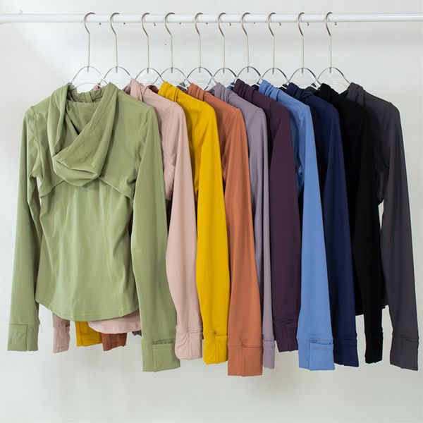 Women's solid-color yoga hooded jacket set for nude-toned waist-shaping fitness jogging sportswear