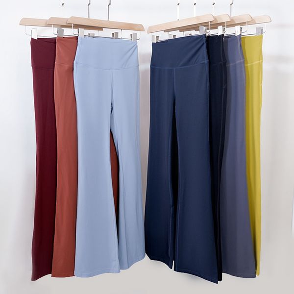 Women's stretchy high-waisted flare yoga pants for gym and running workouts