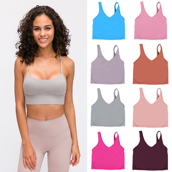 Women's Summer Yoga Bra - U/Y Back Tank Top, Wire-Free with Pads for Sports & Fitness