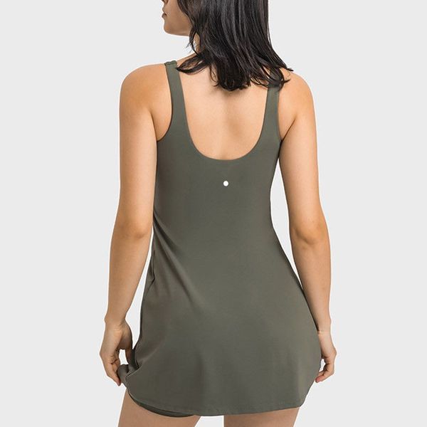 Womens tennis dress with built-in chest pads, two-piece yoga outfit for workouts, golf, and gym wear