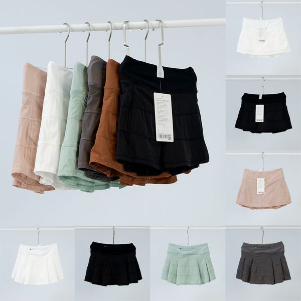 Women's tennis skirts with built-in yoga shorts, pleated gym skirts featuring a back waist zipper pocket for running, golf, and sports