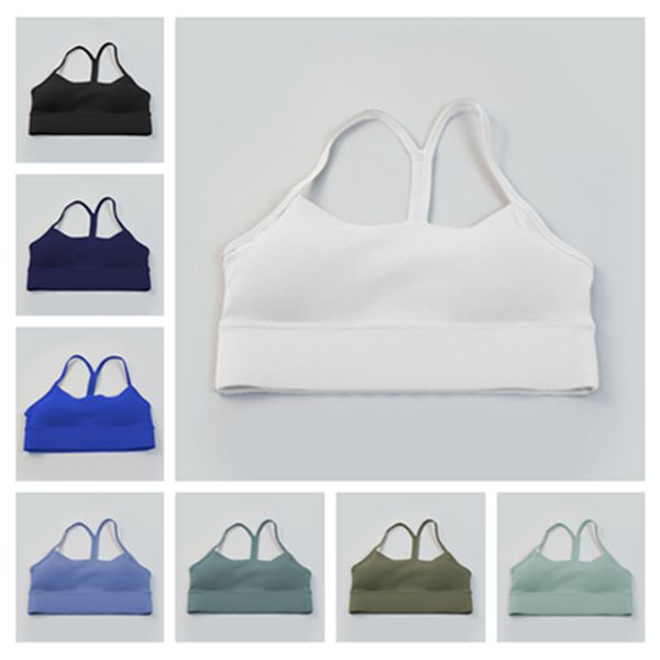 Women's U-back sports bra for yoga, running, and gym workouts with push-up support and shockproof design