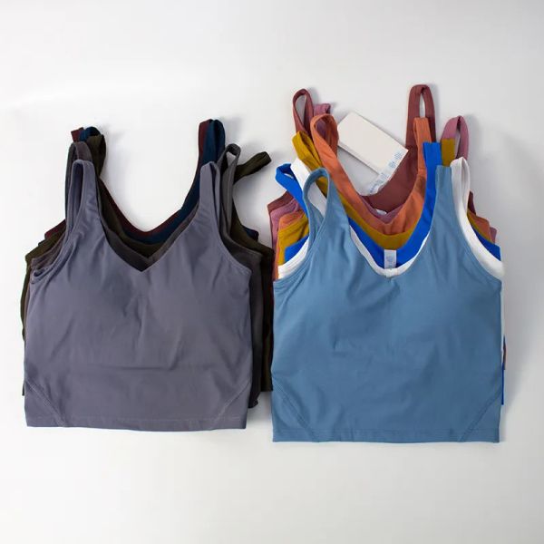 Women's Yoga Bra Align Tank - Classic Soft Fitness Crop Top with Removable Pads for Gym and Yoga