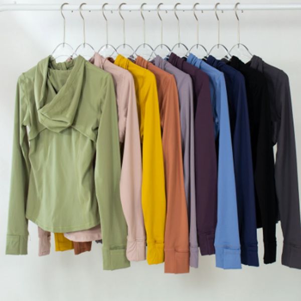 Women's Yoga Hoodie Jacket for Spring and Autumn, Slim Fit Zip with Thumb Hole, Ideal for Morning Runs and Workouts