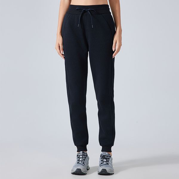 Women's yoga joggers with waist drawstring and side pockets for fitness and running