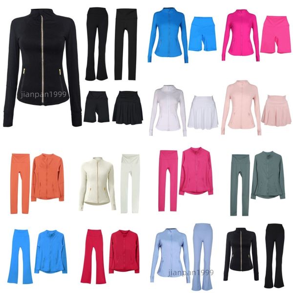 Women's yoga sets featuring jackets, shorts, leggings, push-up fitness outfits with high-waist sports jackets, zip-up coats, and elastic sportswear