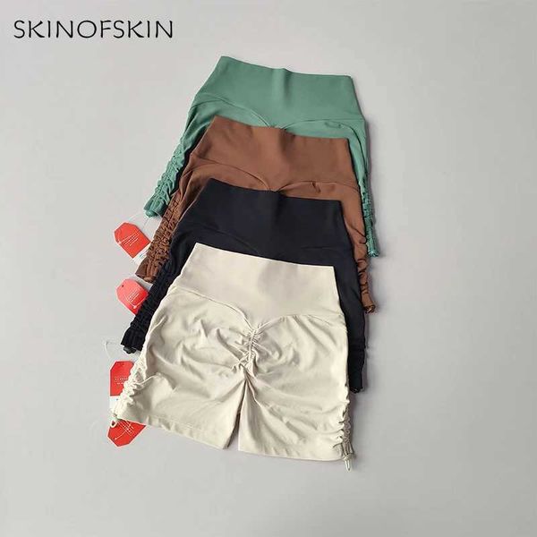 Women's yoga shorts with hip-lifting design, high waist for tummy control, ideal for outdoor running and hot yoga