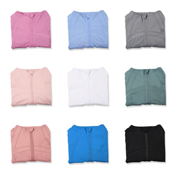 Women's zip-up fitness jacket for yoga and workouts, quick-dry activewear top in solid color