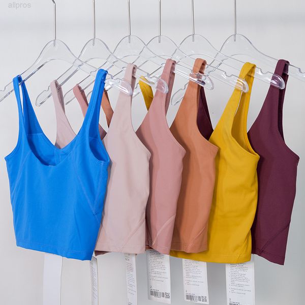 Yoga Align Tank Top with U Bra - Stylish Summer Crop Tops for Women in 17 Trendy Colors