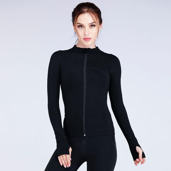 Yoga crop top sports coat for women with long sleeves, ideal for running and training in spring and summer