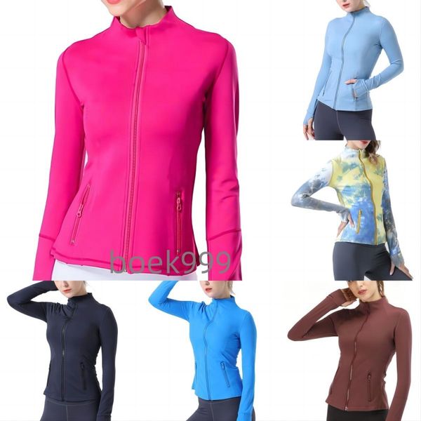Yoga jacket outfit for women's workout, sports coat for fitness with quick-dry activewear, solid zip-up sweatshirt top