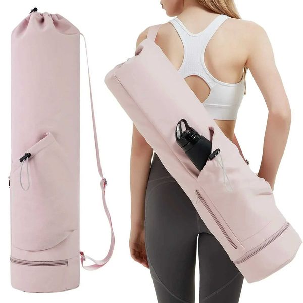 Yoga mat and water bottle carrier for fitness and travel