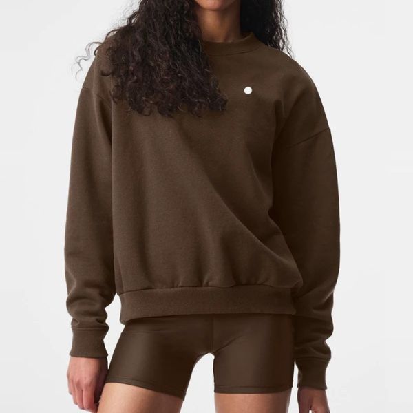 Yoga Midnight Green Black White Red Pink Blue Warm Sweatshirts Sier 3D on Chest Loose Sweatwear Unisex Casual Sweat Tops Womens Sportswear H