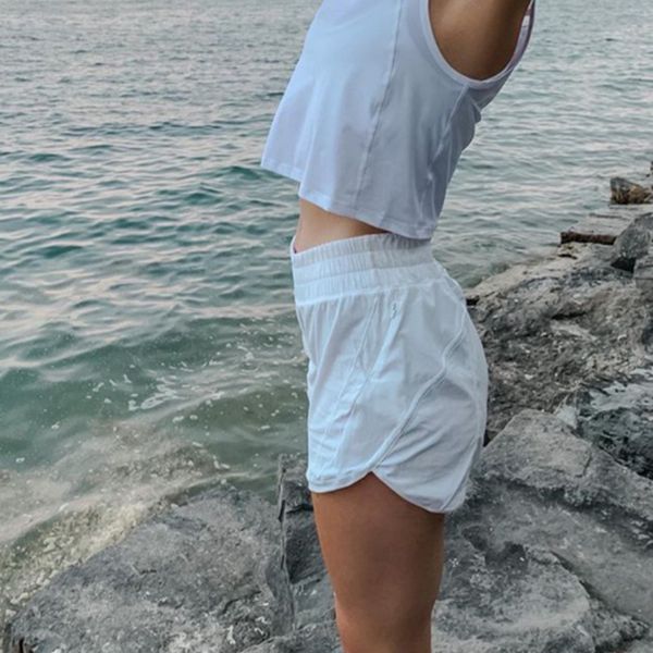 Yoga shorts for women: fake two-piece mesh pants, quick-drying and anti-glare for sports and outerwear