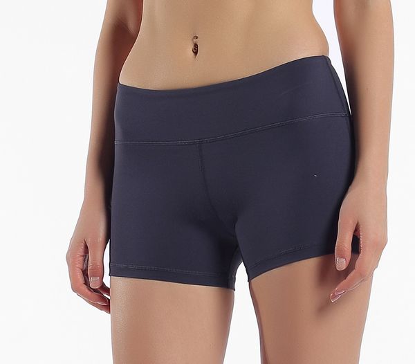 Yoga shorts for women, summer stretchy high-waisted fitness tight shorts in solid colors