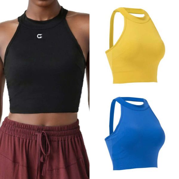 Yoga Soft Top Tank for Women - Medium Impact Sports Bra with Seamless Comfort, High Neck Design, and Flattering Long Silhouette