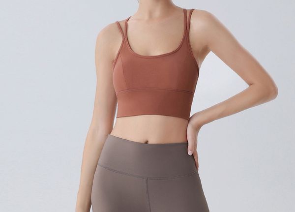 Yoga Sports Back Strap Cross for Women Breasted Fiess Bra Lady Push Up Seamless Tank Crop Top Runni Zzggg