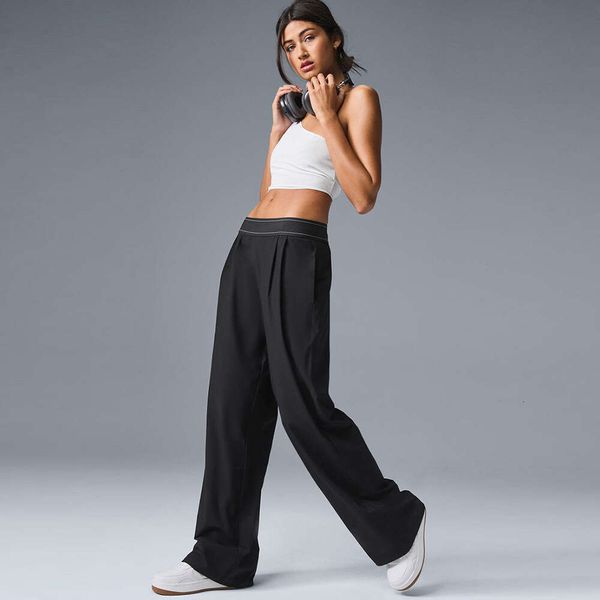 Yoga Trendy Women's Thin Wide Leg with Drop Feeg High Waist Slim Look Casual Loose Pants Pants
