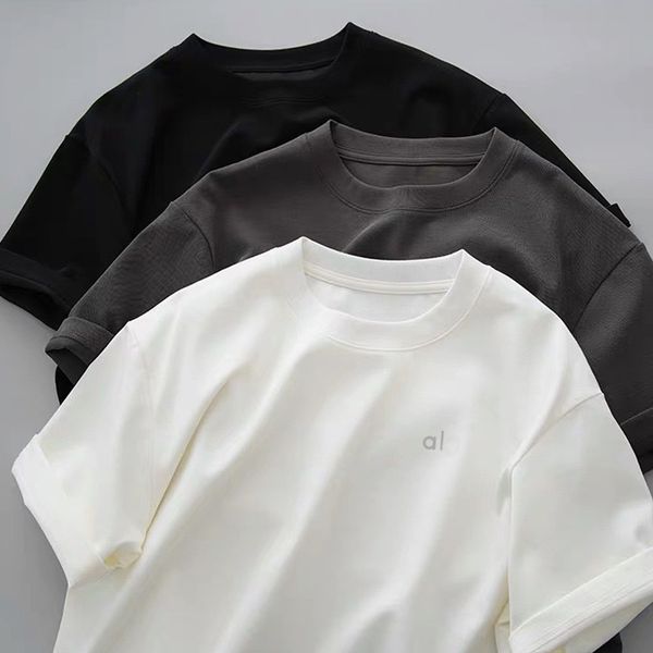 Yoga T-shirts in Midnight Green, Black, White, Red, Pink, and Blue with a 3D Silver Logo on the Chest - Loose Unisex Sweatshirts for Casual Wear