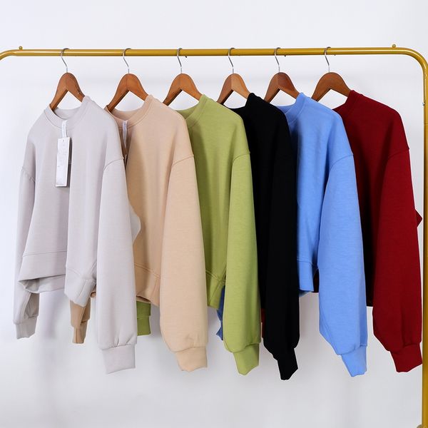 Yoga UU-467 Outfit Women Oversized Sweatshirts Sweater Loose Long Sleeve Crop Top Fitness Workout Crew Neck Blouse