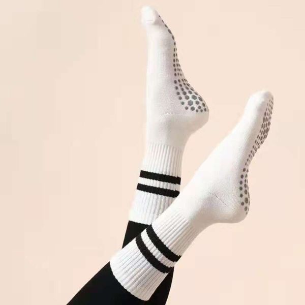 YOGA Women's Mid Tube Anti-Slip Socks for Gym and Dance