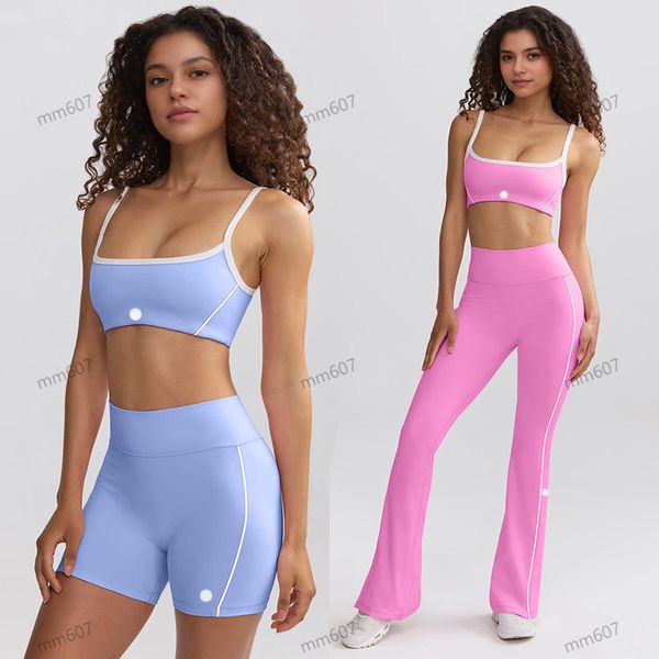 Yoga workout sets for women featuring sports bras, shockproof underwear, tight suspenders, yoga shorts, and matching leggings