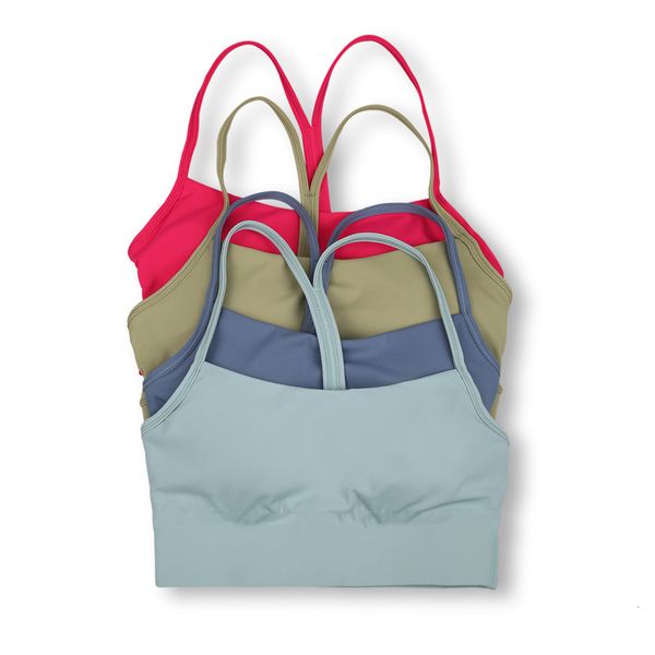 Y-shaped sports bra yoga vest with quick-dry elastic fabric and line details for gym workouts and training